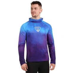 Bluza z kapturem Kilpi Teamo. Fioletowe bluzy męskie Kilpi, l, bez wzorów, z materiału, z kapturem, do biegania. Za 311.00 zł.