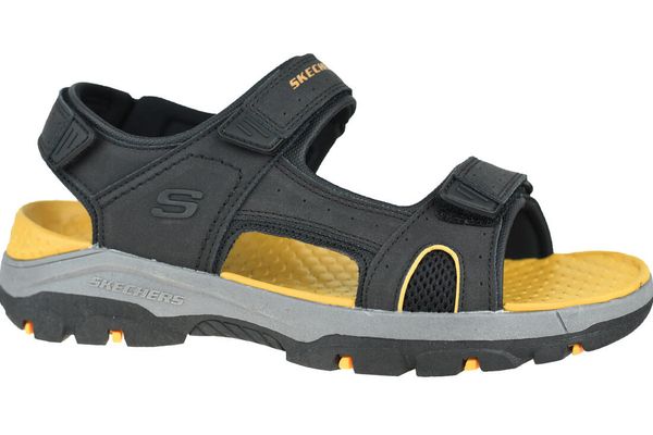 Sandały SKECHERS TRESMEN - HIRANO Czarny. Czarne sandały męskie Skechers, z materiału, bez zapięcia. Za 243.99 zł.