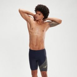 Jammery kąpielowe męskie Speedo Medley Logo Jammer. Niebieskie kąpielówki męskie Speedo, m, bez wzorów, do pływania. Za 327.87 zł.