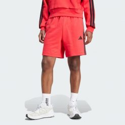 Szorty Essential 3-Stripes French Terry. Czarne buty sportowe męskie Adidas, z materiału, bez zapięcia, na fitness i siłownię. Za 140.00 zł.