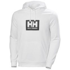Bluza z kapturem Helly Hansen Box. Białe bluzy męskie Helly Hansen, m, bez wzorów, z bawełny, z kapturem. W wyprzedaży za 288.60 zł.