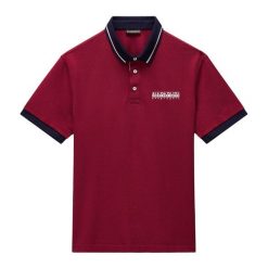 Koszulka polo męska Napapijri E-Zeri. Czerwone koszulki polo męskie Napapijri, m, bez wzorów, bez ramiączek. Za 189.99 zł.