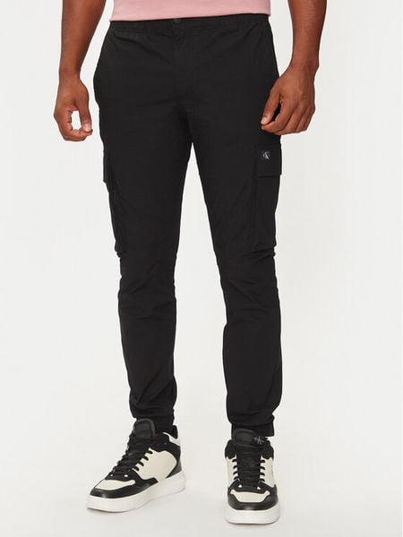 Calvin Klein Jeans Joggery J30J326438 Czarny Skinny Fit. Czarne spodnie materiałowe męskie Calvin Klein Jeans, m, bez wzorów, z bawełny. Za 259.99 zł.