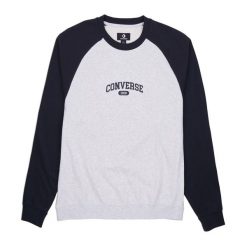 Bluza męska Converse Retro Chuck Raglan Crew. Szare bluzy męskie Converse, m, bez wzorów, bez kaptura. Za 229.99 zł.