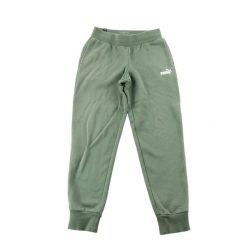 Second life - Spodnie dresowe męskie Puma Essentials Tapered Fit - Jak nowy. Zielone spodnie sportowe męskie Puma, m, bez wzorów, z dresówki, do biegania. Za 85.16 zł.