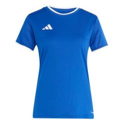 Koszulka damska adidas Entrada 26 Jersey. Niebieskie koszulki sportowe damskie Adidas, bez wzorów, z jersey, bez kołnierzyka, bez ramiączek, do piłki nożnej, climacool (adidas). Za 60.99 zł.
