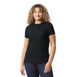 Koszulka Damska CVC. Czarne koszulki sportowe damskie Gildan, xl, bez wzorów, sportowe, bez kołnierzyka. Za 42.99 zł.