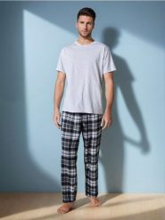 Piżama dwuczęściowa - szary. Szare piżamy męskie Sinsay, l, bez wzorów, bez ramiączek, długie. Za 69.99 zł.