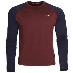 Koszulka merino Taimen Kerulen - Midnight/Wine. Czerwone bluzki z długim rękawem męskie TAIMEN, l, bez wzorów, z materiału, eleganckie, bez kołnierzyka. Za 249.99 zł.