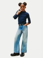 Tommy Hilfiger Bluzka KG0KG08802 D Granatowy Regular Fit. Niebieskie bluzki dla dziewczynek Tommy Hilfiger, bez wzorów, z bawełny, bez kołnierzyka, bez ramiączek. Za 149.99 zł.