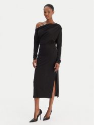 Rinascimento Sukienka koktajlowa CFC0126544003 Czarny Slim Fit. Czarne sukienki damskie Rinascimento, s, bez wzorów, z syntetyku, wizytowe, bez kołnierzyka, bez ramiączek. Za 579.99 zł.