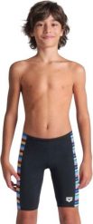 Spodenki do pływania Arena Stripe czarne - jammery. Czarne kąpielówki dla chłopców Arena, bez wzorów, z materiału. Za 169.99 zł.