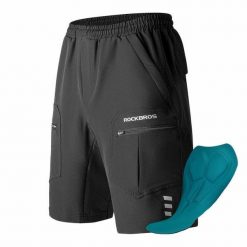 Spodenki rowerowe z podszewką i kieszeniami zapinanymi na zamek ROCKBROS. Czarne krótkie spodenki sportowe męskie ROCKBROS, uniwersalny, bez wzorów, z elastanu, rowerowe. Za 332.08 zł.