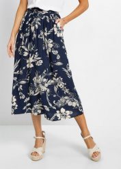 Spódnica maxi z miekkiej wiskozy z wygodnym ściągaczem w talii. Niebieskie spódnice damskie bonprix, bez wzorów, z wiskozy, maxi. Za 102.99 zł.