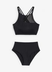 Bikini bustier (2 części). Czarne bikini damskie bonprix, bez wzorów. Za 117.99 zł.