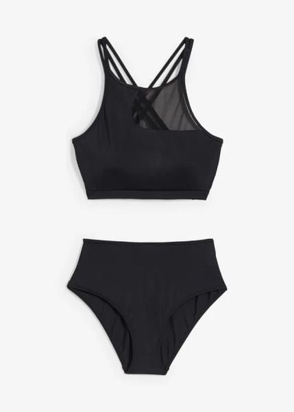 Bikini bustier (2 części). Czarne bikini damskie bonprix, bez wzorów. Za 117.99 zł.