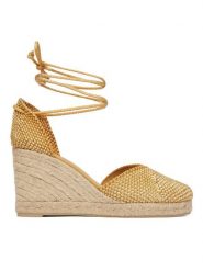 Castañer Espadryle Cora 026131-1003 Beżowy. Brązowe espadryle damskie Castañer, bez wzorów, z materiału, bez obcasa, bez zapięcia. Za 849.99 zł.