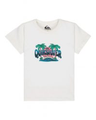 Koszulka z krótkim rękawem dla Chłopcy EV PALM HORIZON Biały. Białe t-shirty dla chłopców Quiksilver, bez wzorów, z bawełny, bez ramiączek. Za 32.50 zł.