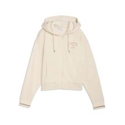 Bluza Puma Class Comfort Full-Zip Hoodie Tr Damskie. Białe bluzy sportowe damskie Puma, s, bez wzorów, z bawełny, z kapturem. Za 313.99 zł.