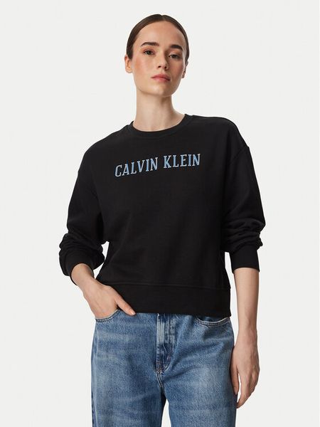Calvin Klein Jeans Bluza Varsity LV047H806G Czarny Regular Fit. Czarne bluzy damskie Calvin Klein Jeans, xs, bez wzorów, z jeansu, bez kaptura. Za 329.99 zł.