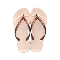Klapki damskie Ipanema Anatomica Tan. Brązowe klapki damskie Ipanema, bez wzorów, sportowe, bez obcasa. Za 97.50 zł.