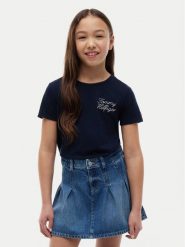 Tommy Hilfiger T-Shirt KG0KG09454 Granatowy Regular Fit. Niebieskie t-shirty i topy dla dziewczynek Tommy Hilfiger, bez wzorów, z syntetyku, bez ramiączek. Za 109.99 zł.