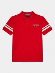 Tommy Hilfiger Polo Monotype KB0KB08882 D Czerwony Regular Fit. Czerwone t-shirty dla chłopców Tommy Hilfiger, bez wzorów, z bawełny, bez ramiączek. Za 279.99 zł.