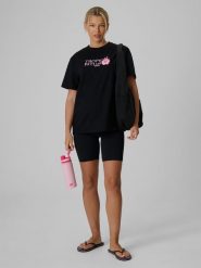 4F Legginsy kolarki dzianinowe damskie - czarne L. Czarne legginsy damskie 4f, l, bez wzorów, z dzianiny. Za 79.99 zł.