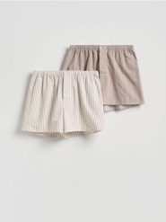 2 pack bokserek Loose - złamana biel. Bokserki męskie Reserved, l, bez wzorów, z bawełny. Za 79.99 zł.