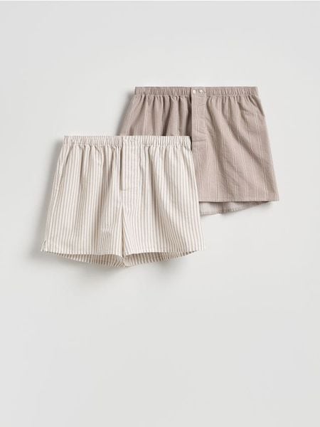 2 pack bokserek Loose - złamana biel. Bokserki męskie Reserved, l, bez wzorów, z bawełny. Za 79.99 zł.