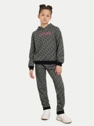 Guess Bluza J4YQ00 KA6R4 Czarny Regular Fit. Czarne bluzy dla dziewczynek Guess, z aplikacjami, z bawełny, bez ramiączek, bez kaptura. Za 109.99 zł.