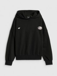 4F Bluza dresowa oversize z kapturem damska - czarna S. Czarne bluzy damskie 4f, s, bez wzorów, z dresówki, z kapturem. Za 179.99 zł.