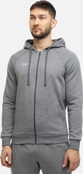 Under Armour Bluza męska Under Armour Rival Fleece FZ Hoodie szara 1379767 025 S. Szare bluzy męskie Under Armour, m, bez wzorów, bez kaptura. Za 301.30 zł.