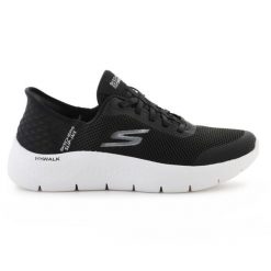 Buty Skechers Slip-ins: Go Walk Flex – Grand Entry 124836-BKW czarne. Czarne obuwie sportowe damskie bez wzorów, trekkingowe. Za 517.53 zł.