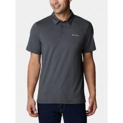 Koszulka polo męska Columbia Tech Trail. Szare koszulki polo męskie Columbia, m, bez wzorów, z elastanu, sportowe, bez ramiączek. Za 209.00 zł.