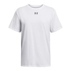 Koszulka damska Under Armour Campus Oversize. Białe koszulki sportowe damskie Under Armour, l, bez wzorów, bez kołnierzyka, bez ramiączek. Za 97.99 zł.