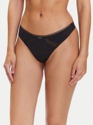 BOSS Stringi Pure 50545055 Czarny. Czarne stringi damskie Boss, xxl, bez wzorów, z syntetyku. Za 119.99 zł.