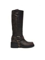 Vic Matié Kozaki 1F2354D HF06F050150 Szary. Szare kozaki damskie Vic Matié, ze skóry, bez obcasa, na słupku. Za 2,509.00 zł.