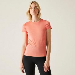 Koszulka sportowa damska Fingal Edition szybkoschnąca. Brązowe koszulki sportowe damskie Regatta, bez wzorów, bez kołnierzyka, bez ramiączek, trekkingowe. Za 100.50 zł.