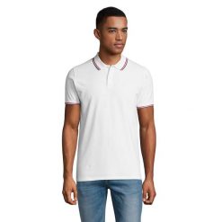 Męska Koszulka Polo Prestige. Niebieskie koszulki polo męskie SOL'S, m, bez wzorów, z bawełny, bez ramiączek. Za 126.99 zł.