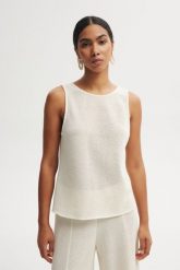 TOP SUMMER ECRU XS - Flawless. T-shirty damskie Flawless, xs, w ażurowe wzory, z dzianiny, eleganckie, bez kołnierzyka. Za 297.00 zł.