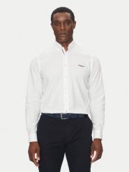 Hechter Paris Koszula 60223 151620 Biały Modern Fit. Białe koszule męskie Hechter Paris, m, bez wzorów, z bawełny, bez kołnierzyka, bez ramiączek. Za 189.99 zł.
