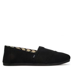 Półbuty Toms. Czarne półbuty damskie Toms, bez wzorów, bez obcasa, na płaskiej podeszwie, bez zapięcia. Za 249.99 zł.