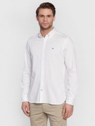 Tommy Hilfiger Koszula Dobby MW0MW25038 Biały Slim Fit. Białe koszule męskie Tommy Hilfiger, m, bez wzorów, z bawełny, bez kołnierzyka, bez ramiączek. Za 339.99 zł.