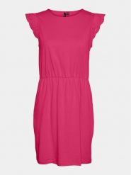 Vero Moda Sukienka letnia Emily 10305216 Różowy Regular Fit. Czerwone sukienki damskie Vero Moda, na lato, m, bez wzorów, z bawełny, bez kołnierzyka, bez ramiączek. Za 119.99 zł.