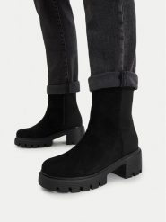 Nine West Botki CEO-LD078 13 Czarny. Czarne botki damskie Nine West, bez obcasa, na słupku, bez zapięcia. Za 279.99 zł.