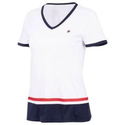 Koszulka treningowa damska Fila Elisabeth. Białe koszulki sportowe damskie Fila, s, bez wzorów, z poliesteru, bez kołnierzyka, bez ramiączek. Za 308.00 zł.