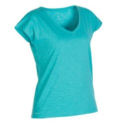 T-shirt Basic flammé zielony. Zielone koszulki sportowe damskie TRIBORD, xs, bez wzorów, z bawełny, bez kołnierzyka, bez ramiączek. Za 19.99 zł.