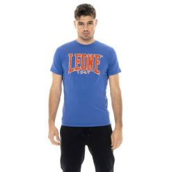 Koszulka Kurzärmeliges Herren aus Baumwolle z New Era 1947 Leone Flockdruck. Niebieskie buty sportowe męskie LEONE 1947 APPAREL, z bawełny, bez zapięcia, na fitness i siłownię. Za 84.20 zł.