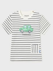 Mayoral T-Shirt 1024 Beżowy Regular Fit. Brązowe t-shirty dla chłopców Mayoral, bez wzorów, z bawełny, bez ramiączek. Za 69.99 zł.